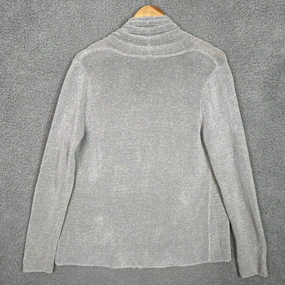 J McLaughlin Cardigan Sweater Womens Sz Large L Gray Open Front Lagenlook Knit - Picture 10 of 15